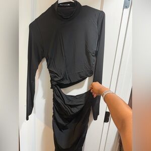 Zara Maxi Black Cutout Dress